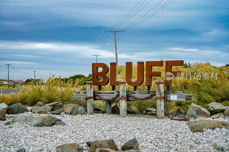 Bluff town Sign，新西兰最南端的城镇